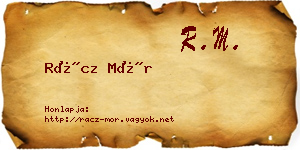 Rácz Mór névjegykártya